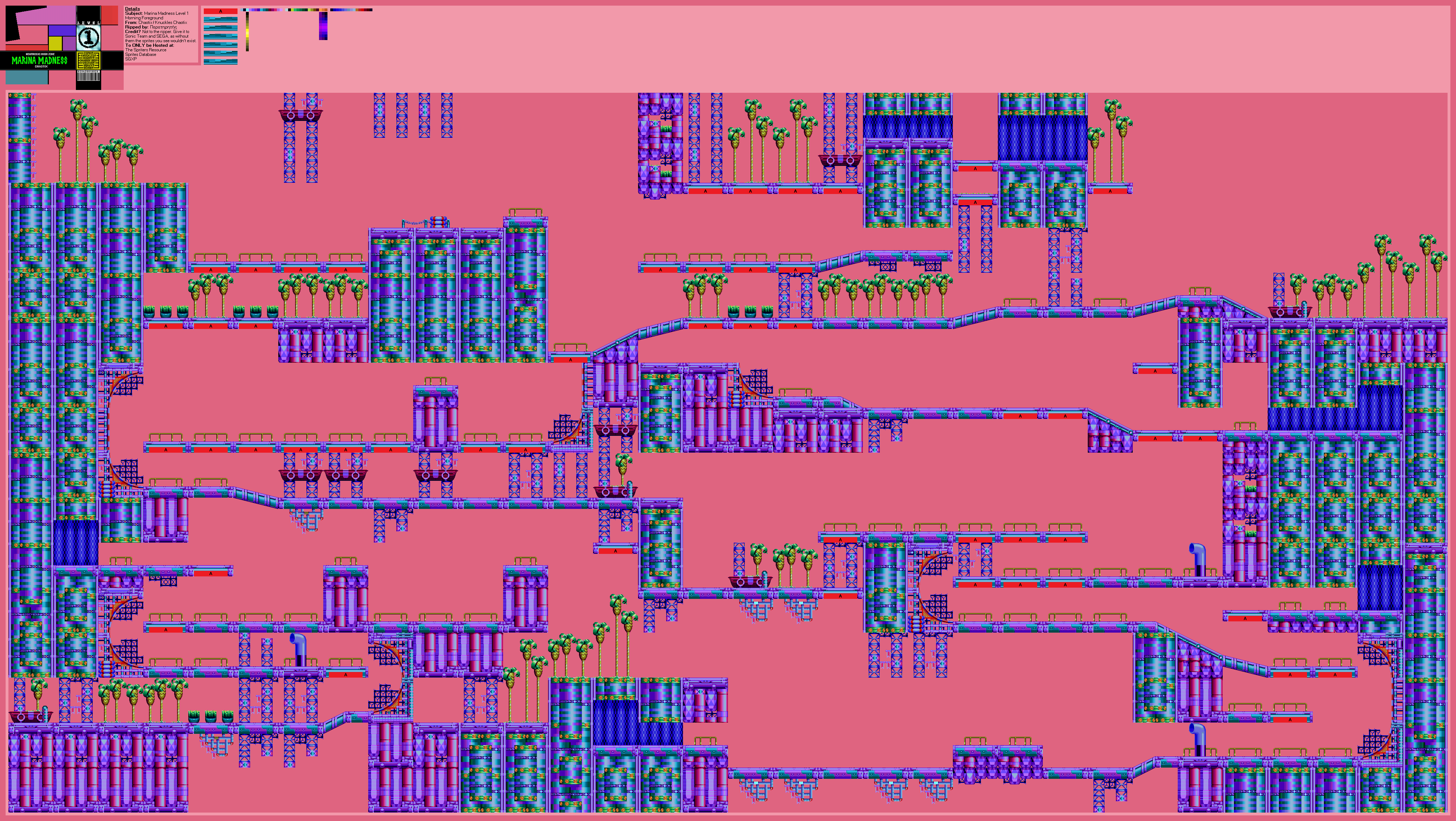 Knuckles' Chaotix (32X) - Marina Madness Level 1 (Morning)