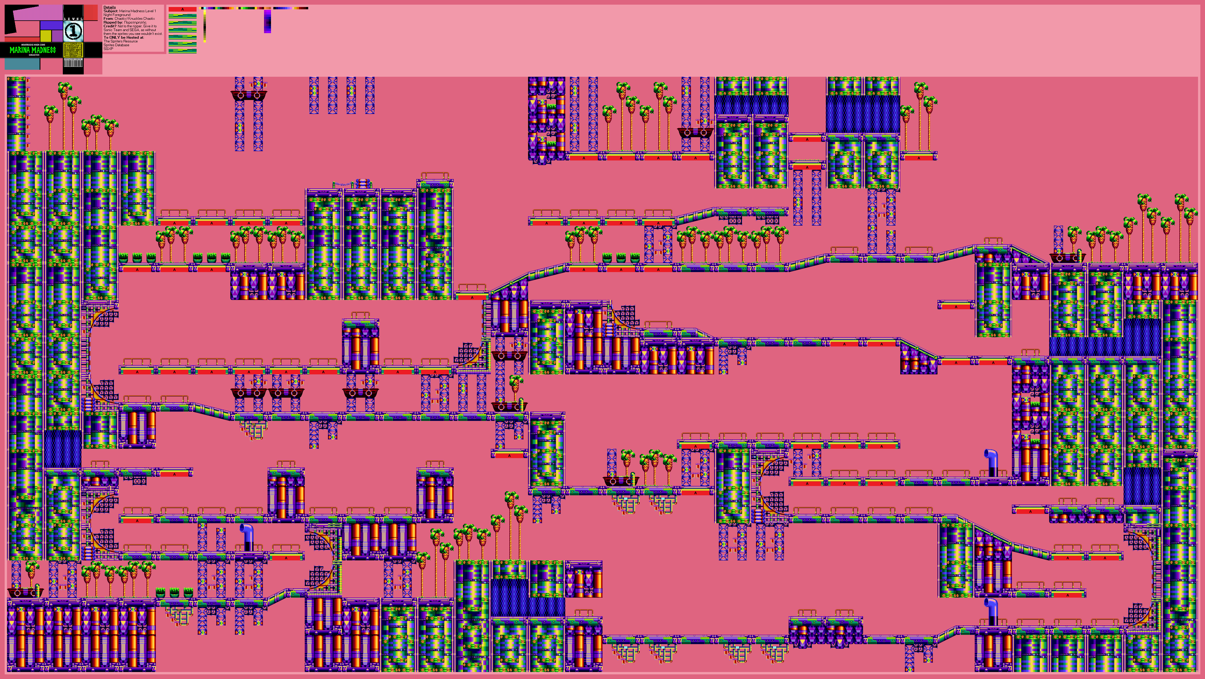 Knuckles' Chaotix (32X) - Marina Madness Level 1 (Night)