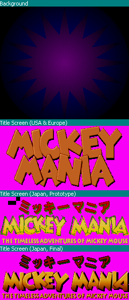Mickey Mania: The Timeless Adventures of Mickey Mouse - Title Screen