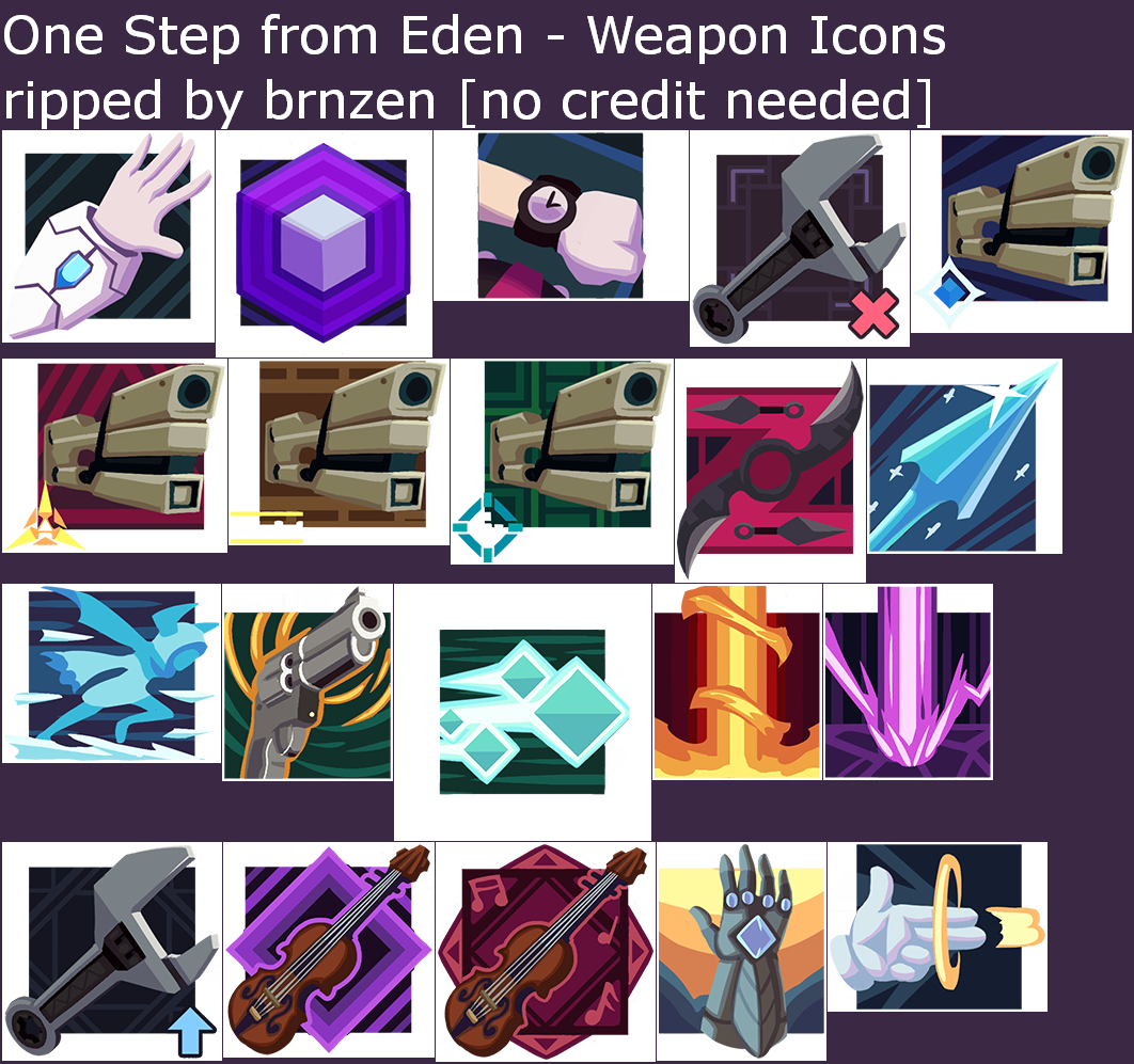 One Step from Eden - Weapon Icons