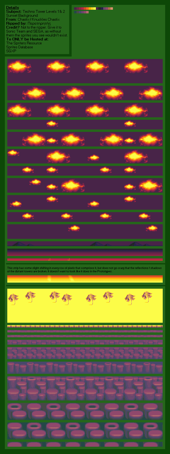 Knuckles' Chaotix (32X) - Techno Tower Levels 1 & 2 (Sunset)