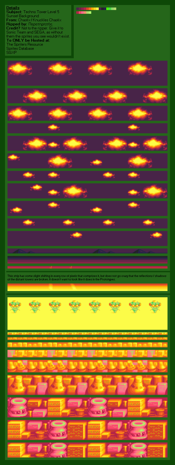 Knuckles' Chaotix (32X) - Techno Tower Level 5 (Sunset)