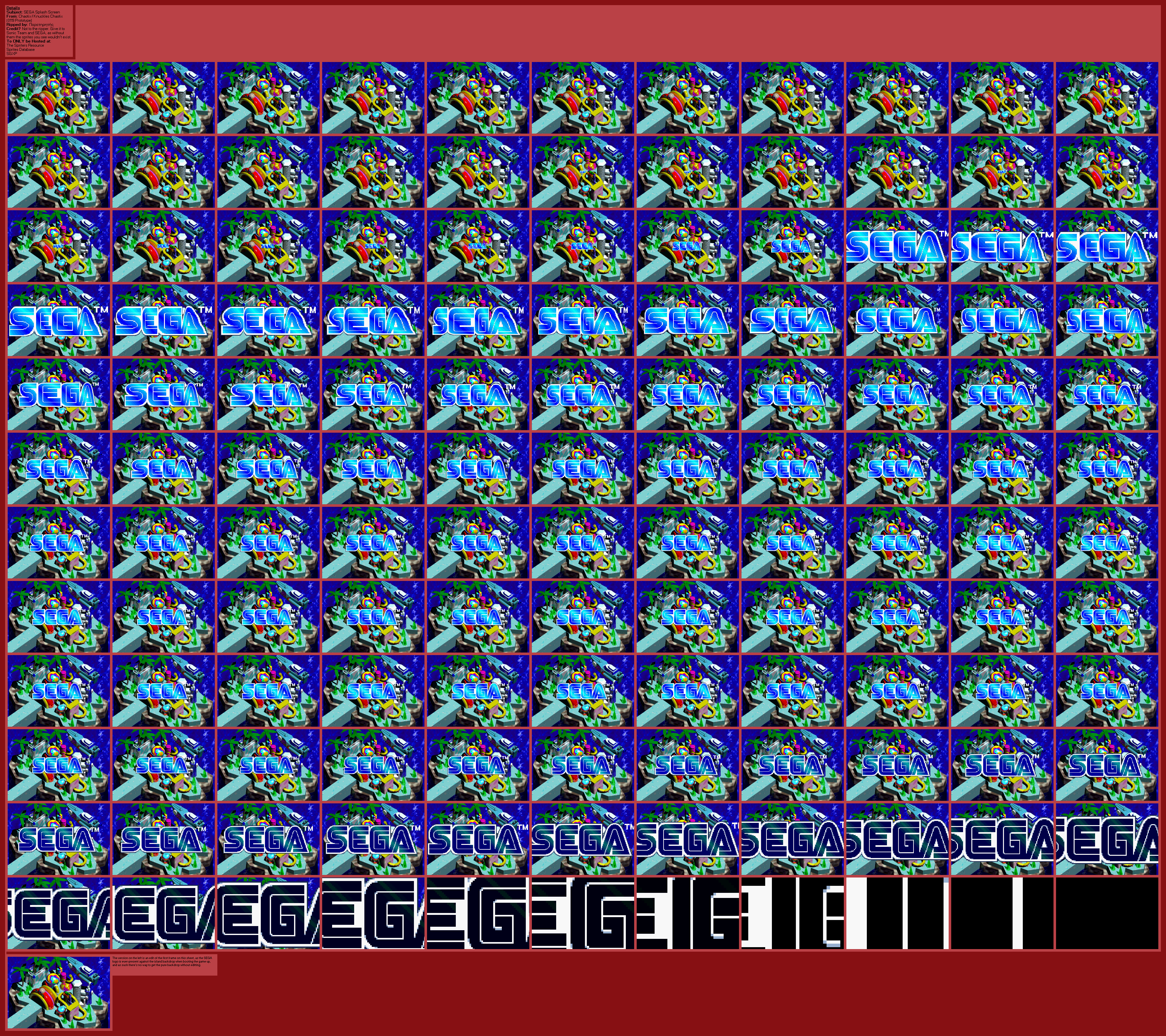 Knuckles' Chaotix Sprite Sheets - Sega Genesis 32X - Sonic Galaxy.net