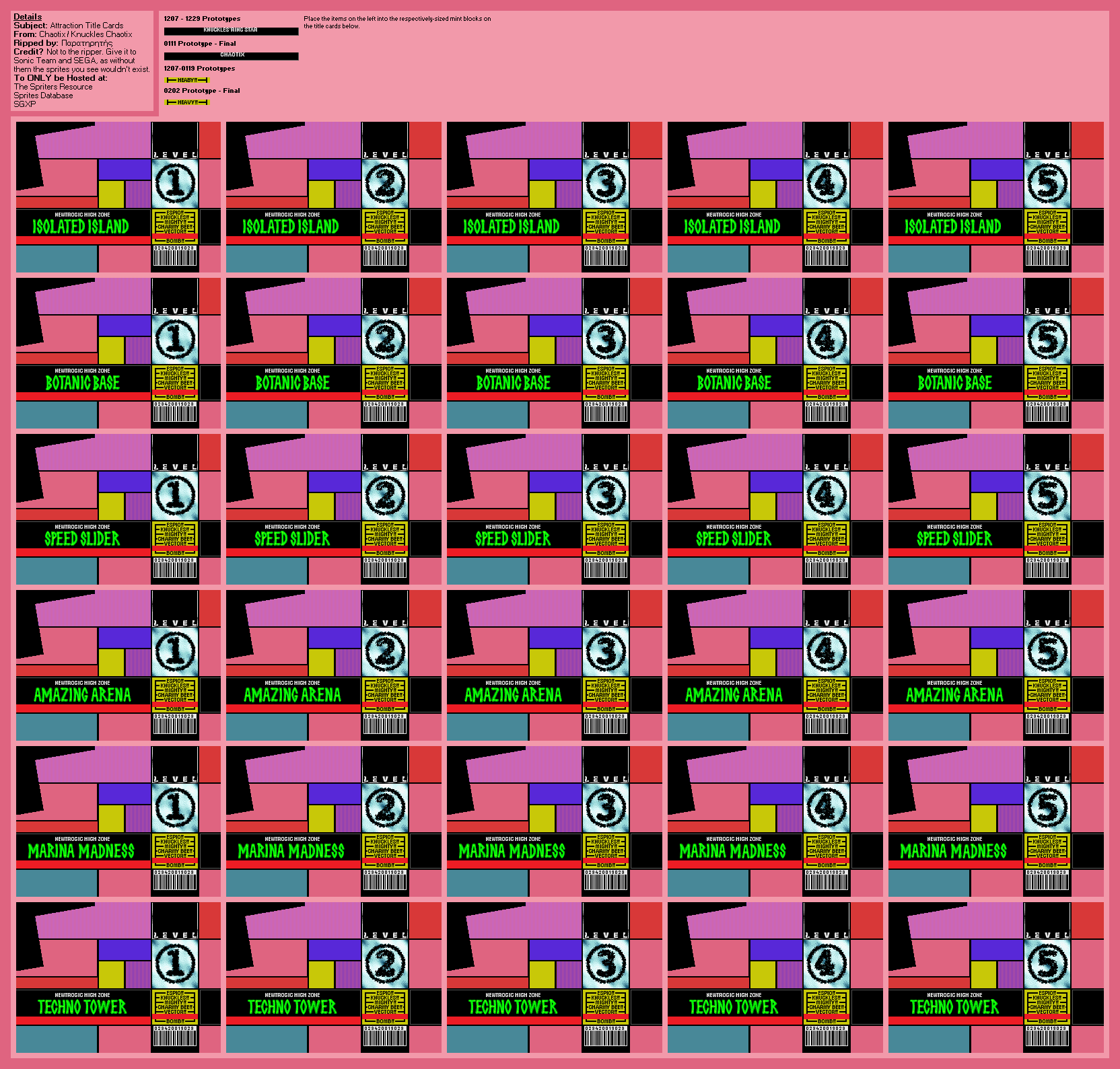 Knuckles' Chaotix (32X) - Attraction Title Cards (Chaotix)