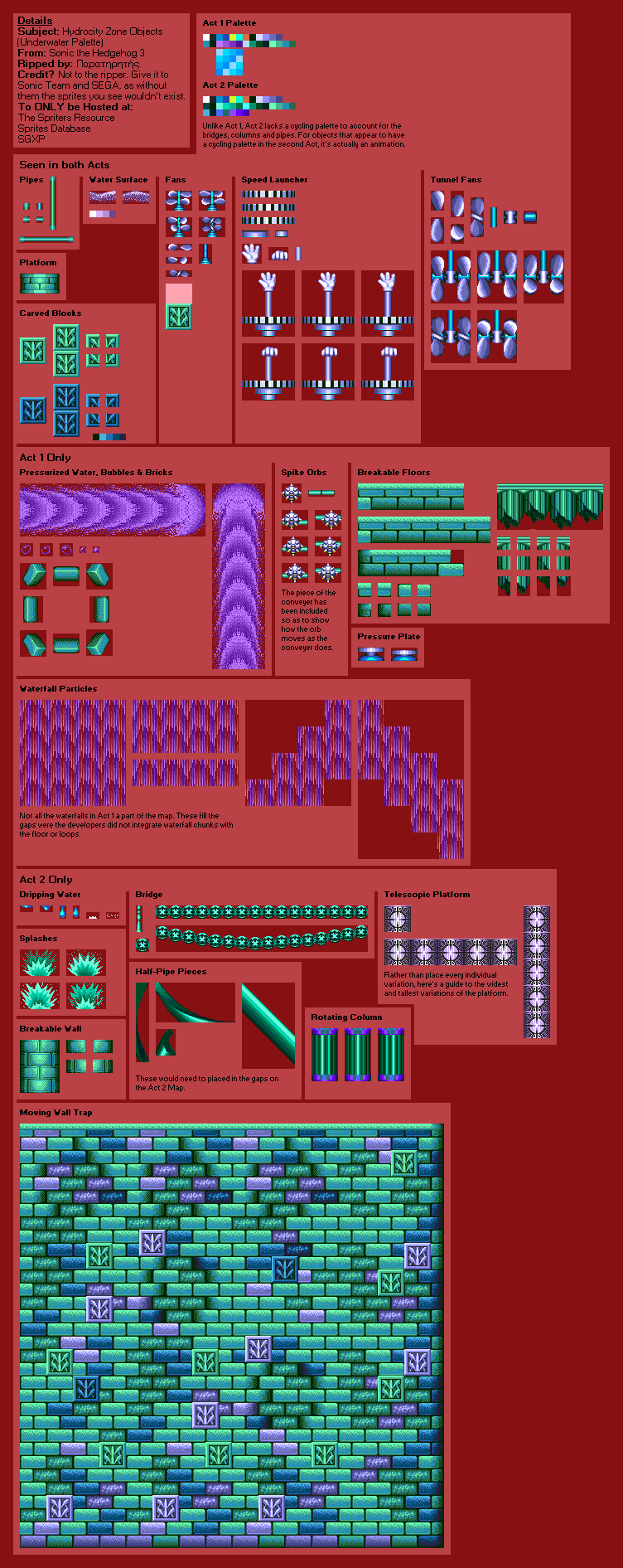 Sonic the Hedgehog 3 - Hydrocity Zone Objects (Underwater)