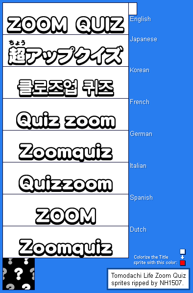 Tomodachi Life - Zoom Quiz