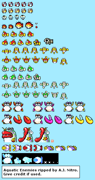 Super Mario Advance 3: Yoshi's Island - Aquatic Enemies