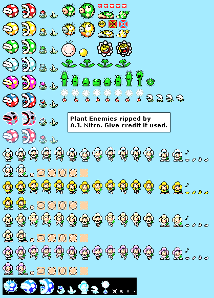 Super Mario Advance 3: Yoshi's Island - Plant Enemies