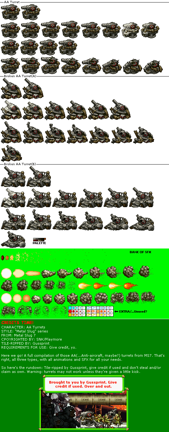 Metal Slug 7 / Metal Slug XX - AA Turrets