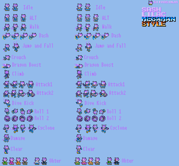 Sash Lilac (Mega Man NES-Style)