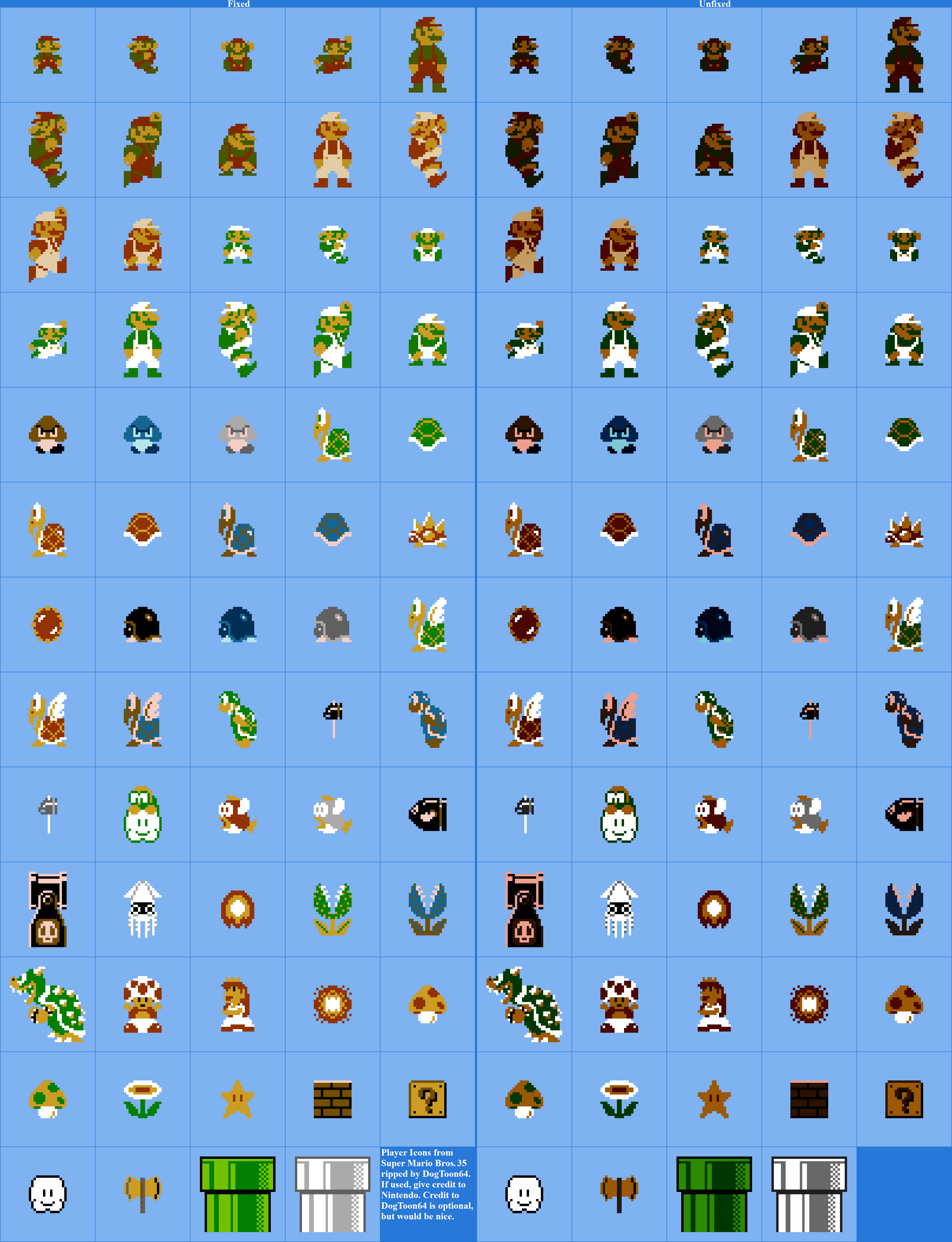 Super Mario Bros. 35 - Player Icons