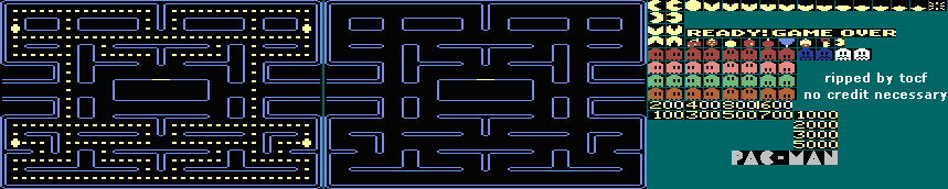 Pac-Man - Pac-Man, Ghosts, Map, Items, & Fonts