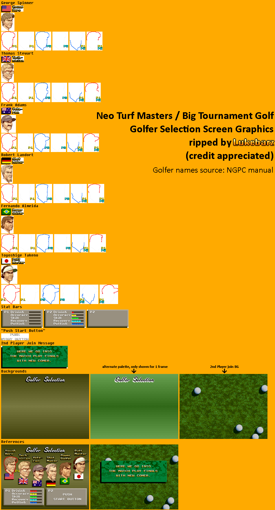 Golfer Select Screen