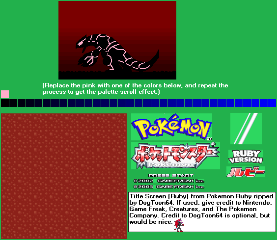 Pokémon Ruby / Sapphire - Title Screen (Ruby)