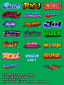 Marvel vs. Capcom - Character Logos