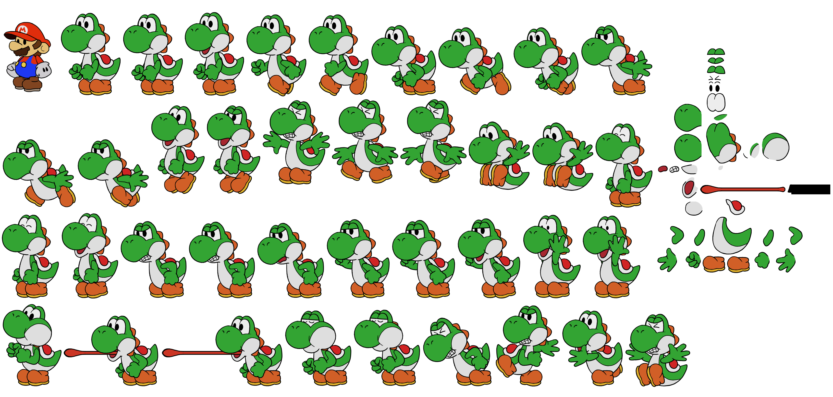 Yoshi Customs - Yoshi (Green) (Paper Mario-Style, Modern)