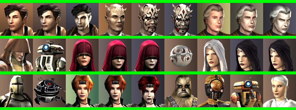 Star Wars: Knights of the Old Republic II: The Sith Lords - Party Portraits