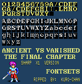 Ys: The Final Chapter - Fontset