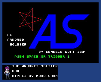 AS: The Armored Soldier - Title Screen