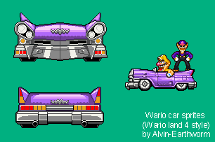 Wario Customs - Wario Car Closeup (Wario Land 4-Style)