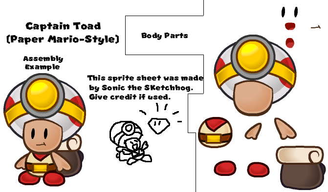 Mario Customs - Captain Toad (Paper Mario-Style)