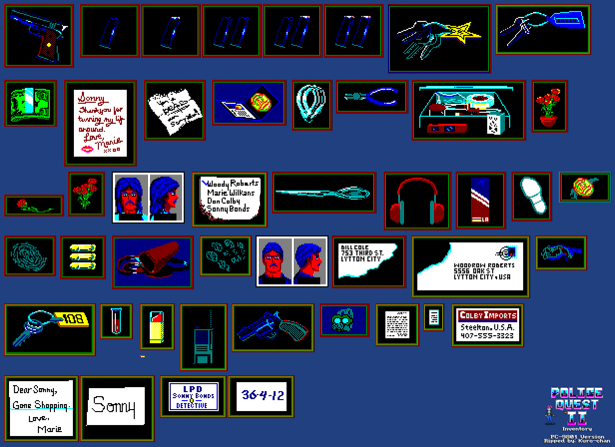 Police Quest II - Inventory