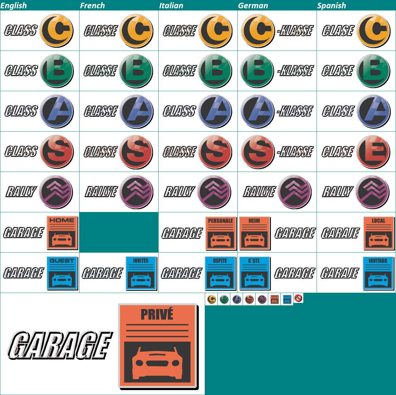 Gran Turismo 3: A-Spec - Class Icons