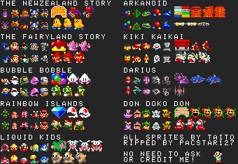 Space Invaders DX - Parody Mode Characters, Items, & Enemies