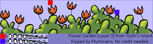 Super Mario World 2: Yoshi's Island - Flower Garden (Layer 3)