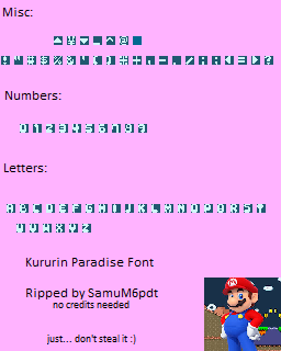 Kururin Paradise - Font