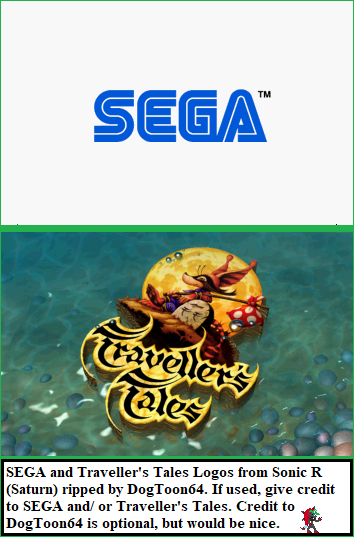 Sonic R - SEGA & Traveller's Tales Logos
