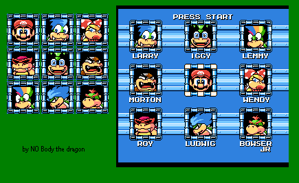 Mario Customs - Koopaling Select (Mega Man-Style)