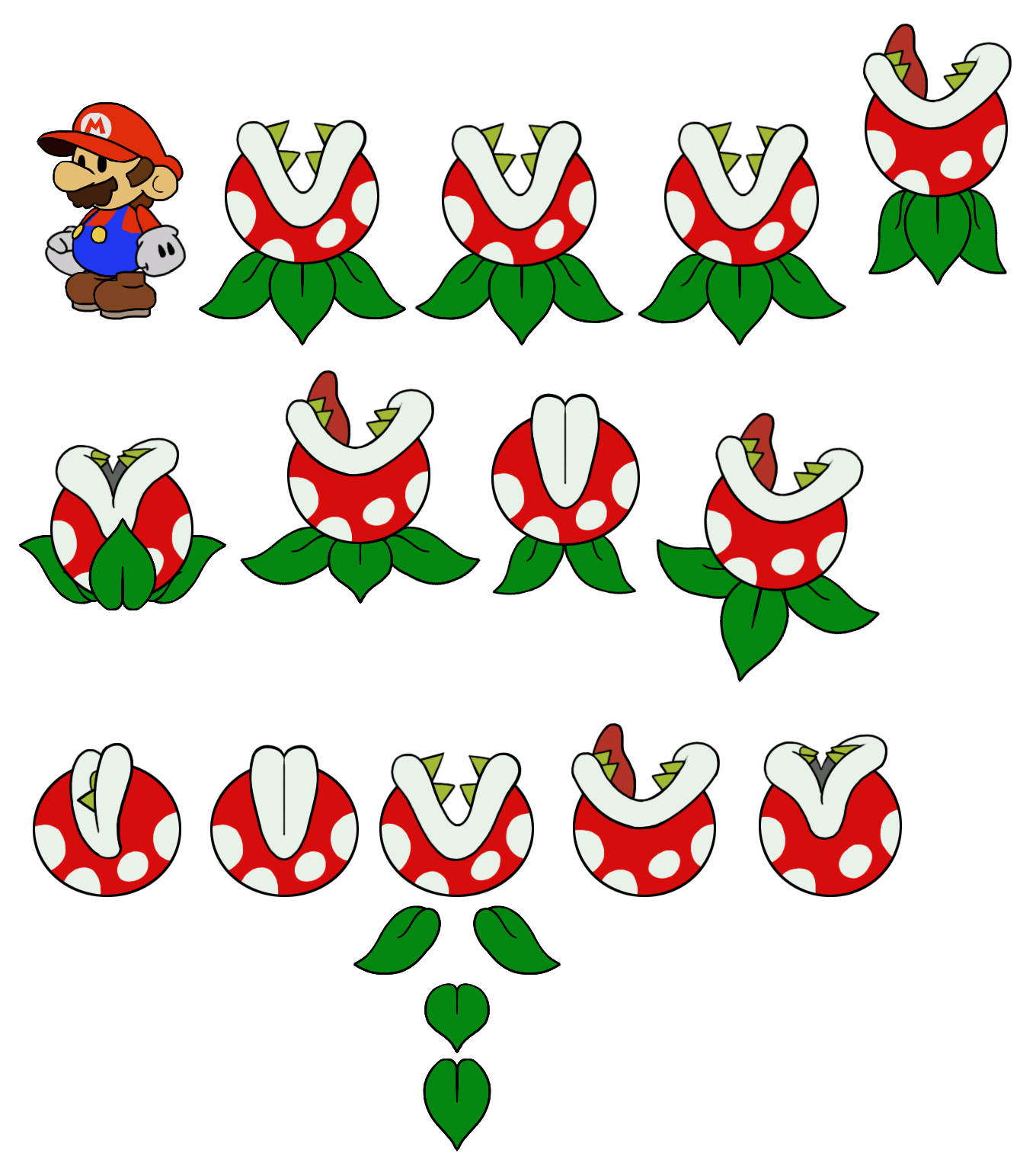 Mario Customs - Jumping Piranha (Paper Mario-Style, Classic)