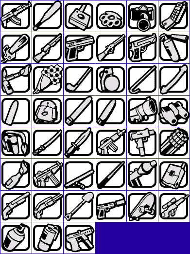 Grand Theft Auto: San Andreas - Weapon Icons