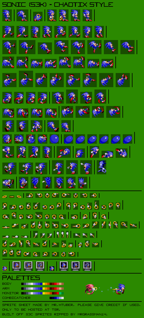 Custom / Edited - Sonic the Hedgehog Customs - Sonic 3 (Master System-Style)  - The Spriters Resource