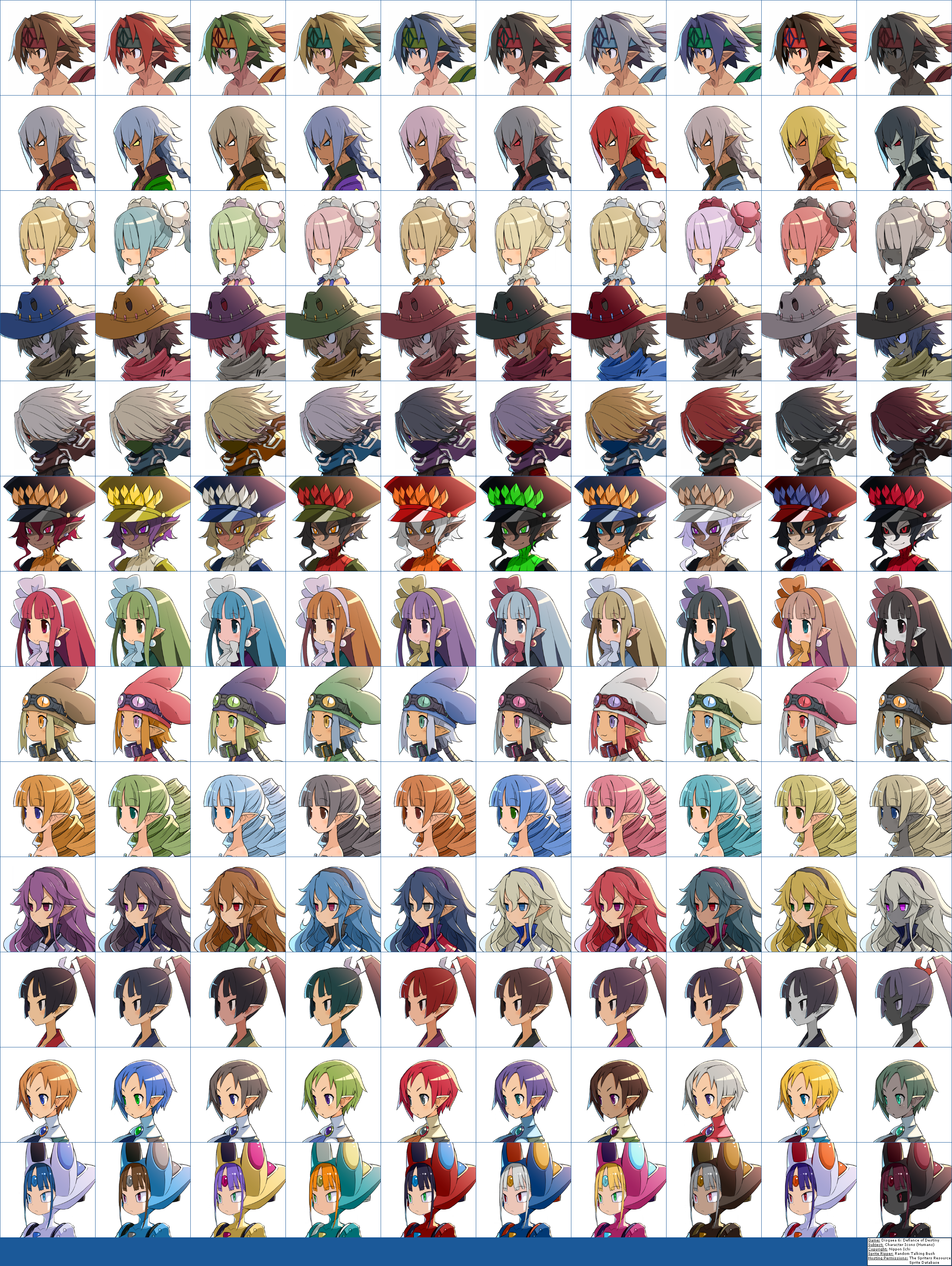 Disgaea 6: Defiance of Destiny - Character Icons (Humans)