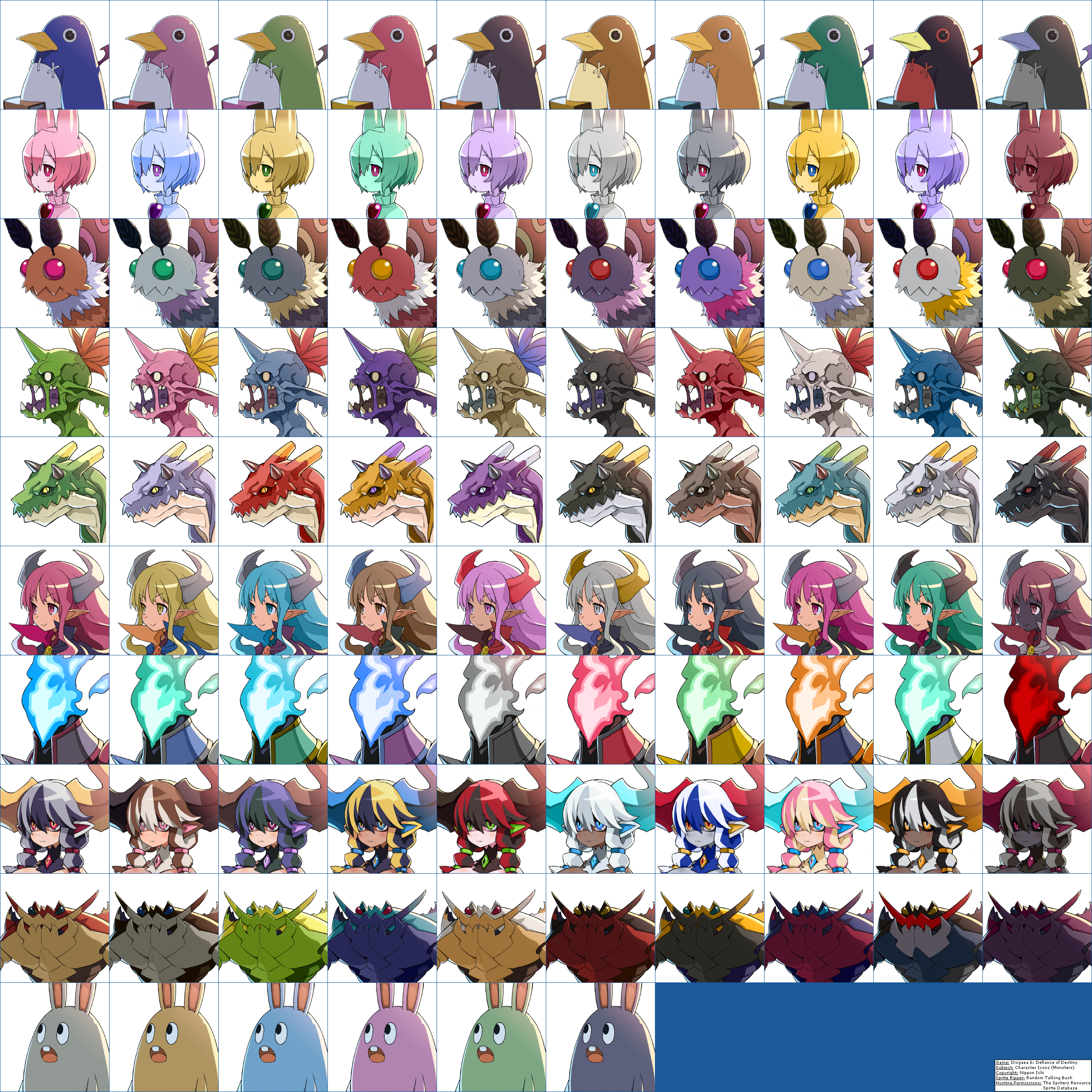 Disgaea 6: Defiance of Destiny - Character Icons (Monsters)