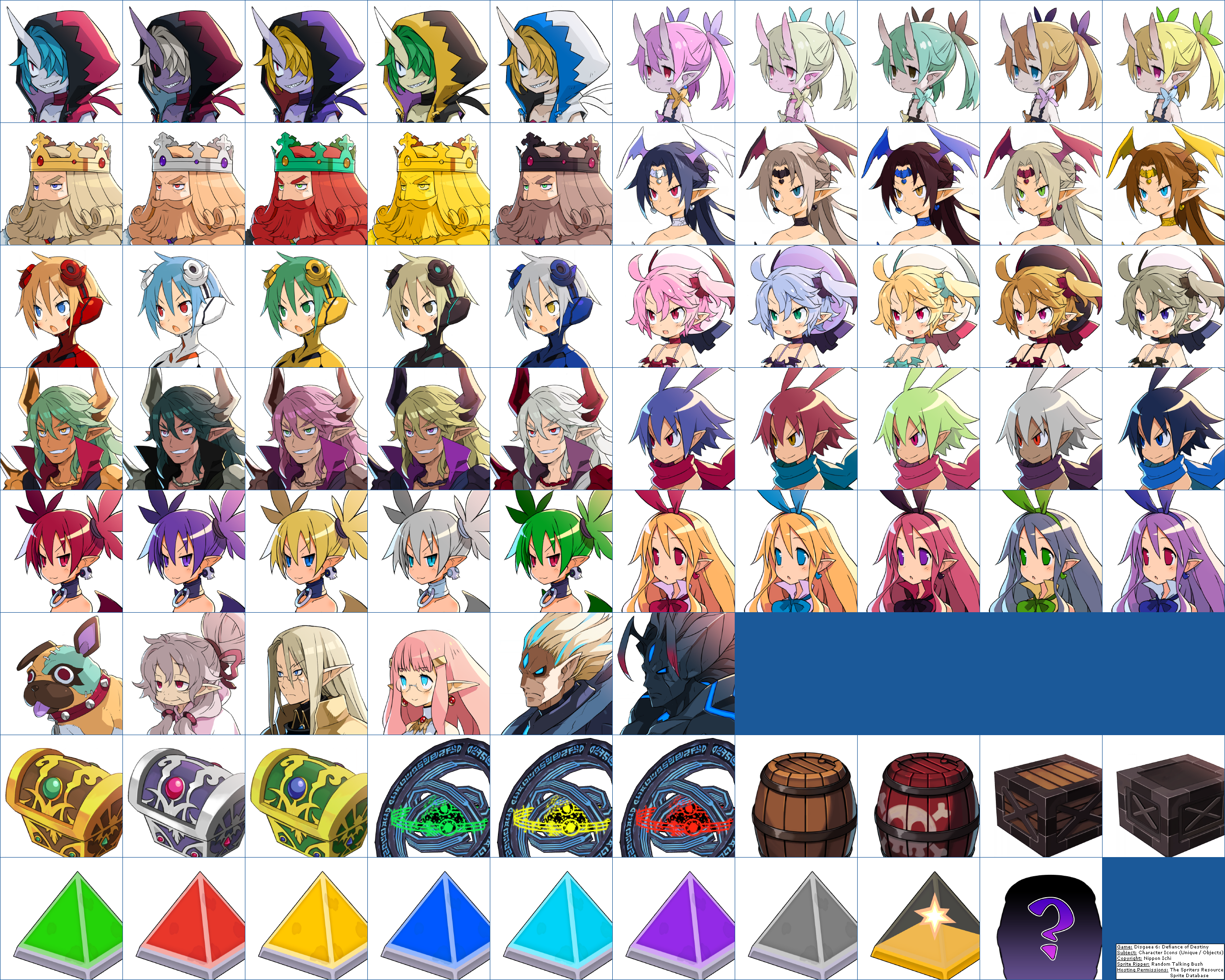 Disgaea 6: Defiance of Destiny - Character Icons (Unique)