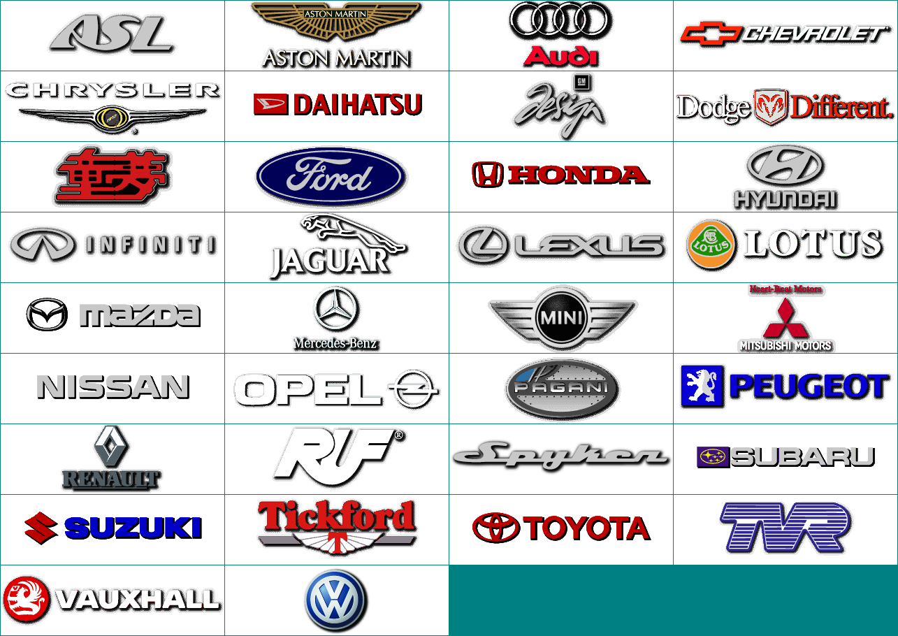 Gran Turismo Concept - Manufacturer Logos