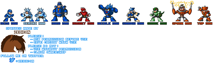 Mega Man 3 Robot Masters (Mega Man 7-Style)