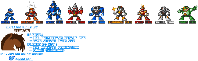 Mega Man 4 Robot Masters (Mega Man 7-Style)