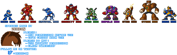 Mega Man 5 Robot Masters (Mega Man 7-Style)