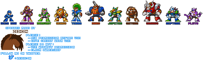 Mega Man Customs - Stardroids (Mega Man 7-Style)