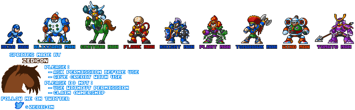 Mega Man 6 Robot Masters (Mega Man 7-Style)