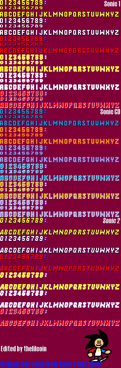 Sonic the Hedgehog Customs - HUD Font (Sonic 1 / Sonic 2-Style)