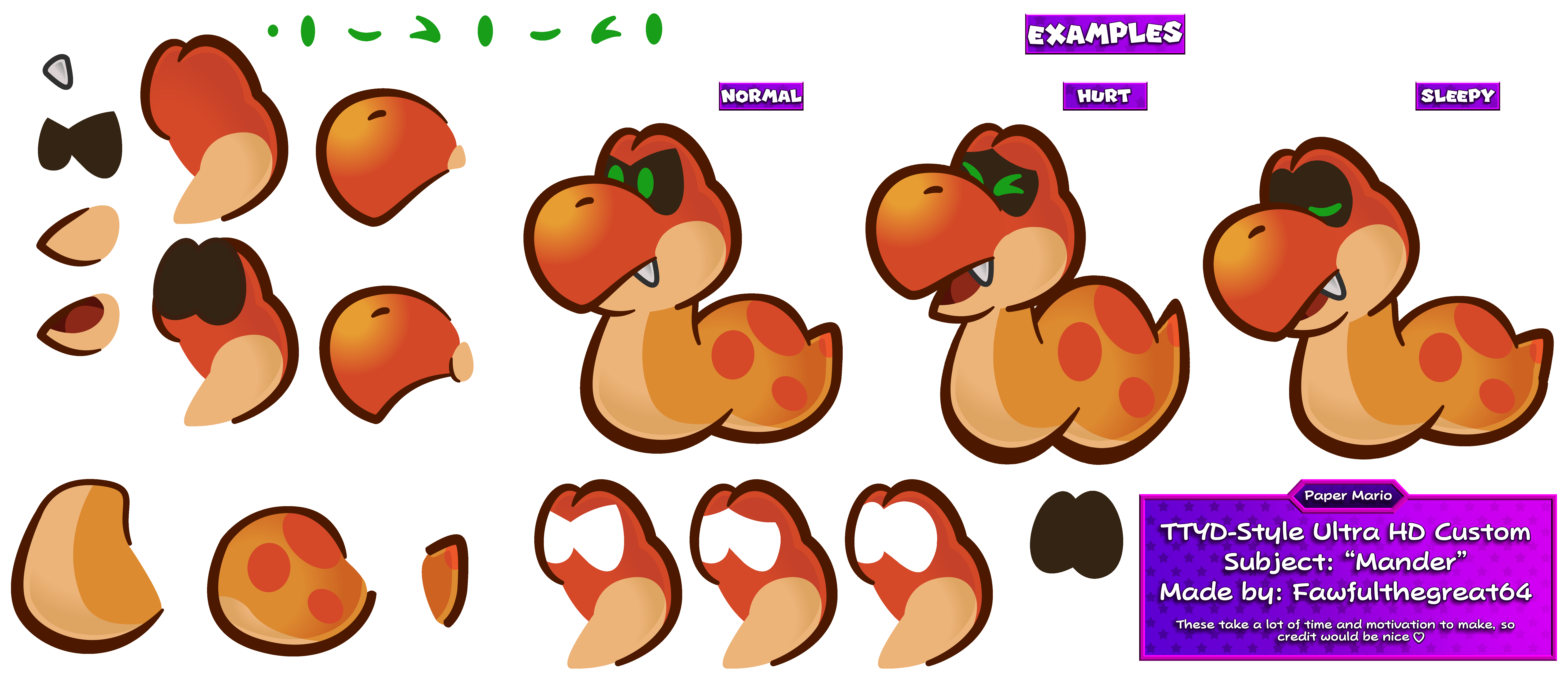 Paper Mario Customs - Mander (Unused, HD)