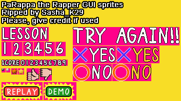 PaRappa the Rapper - GUI