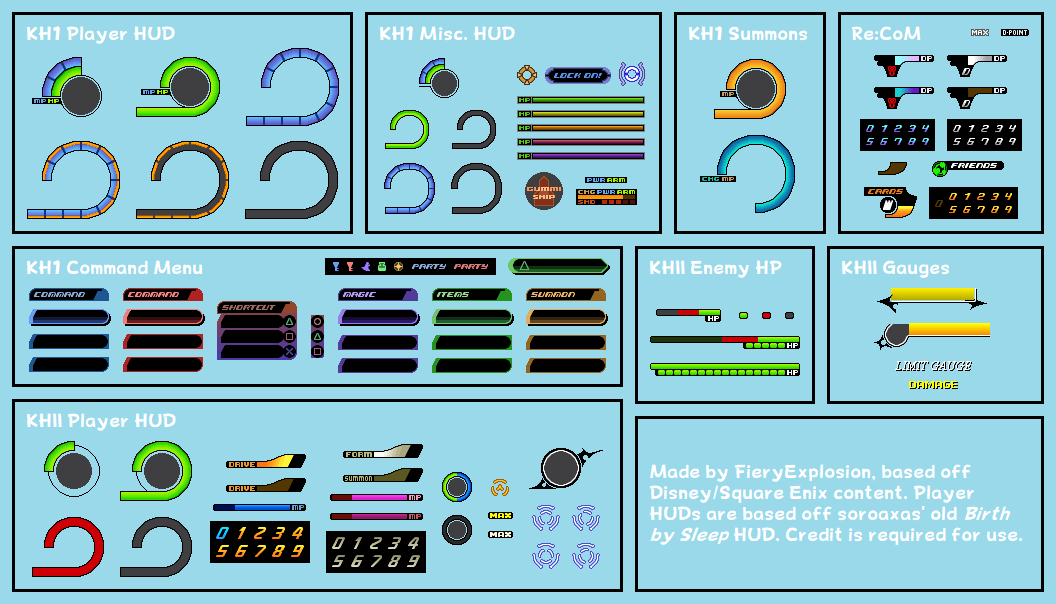 Kingdom Hearts Customs - KH1 / Re:CoM / KHII HUD