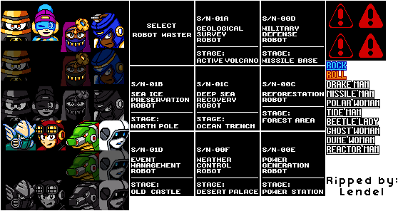 Mega Man Rock N Roll - Stage Select Screen