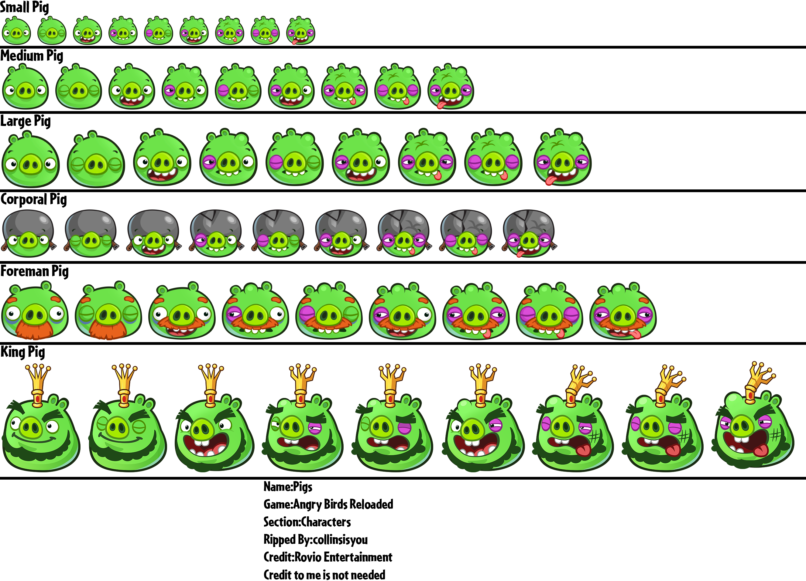 Angry Birds Pigs Sprites